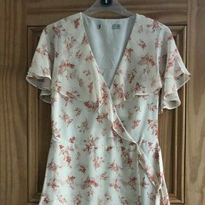 OASIS 2020 SEASON NEW Ivory Cream Pink Floral Fril